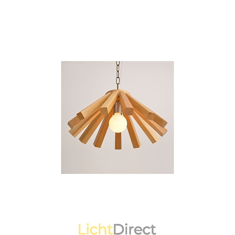 Retro landelijke houten bamboe hanglamp