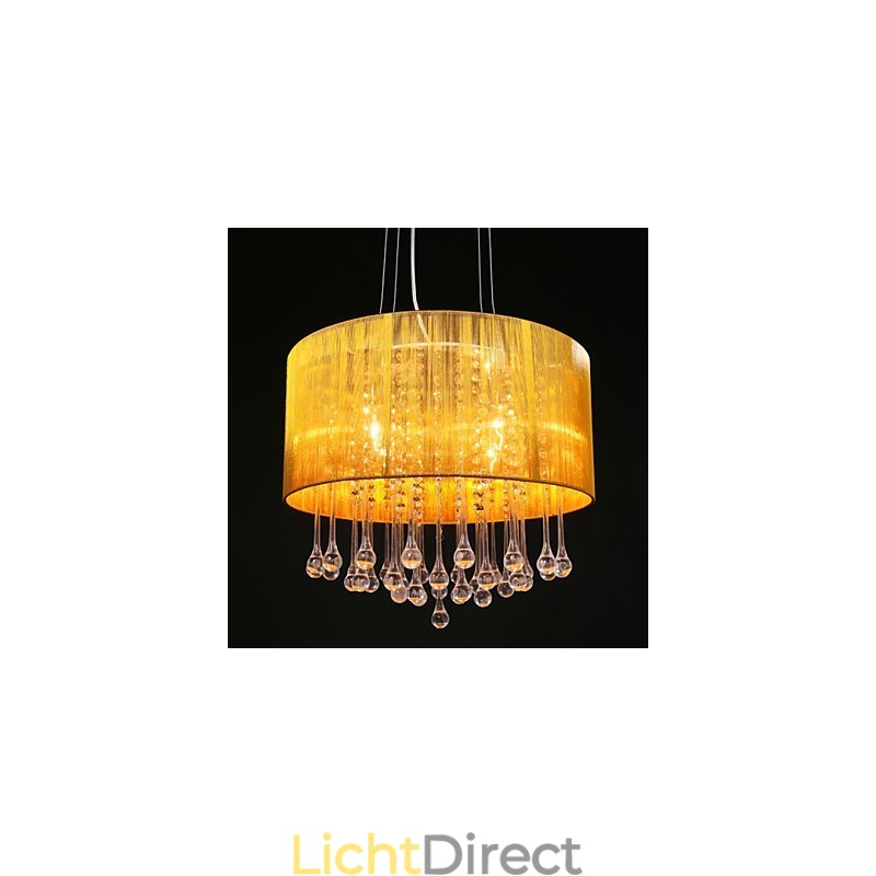 Trommel Hanglamp Moderne 4 Lichten Winding Lampenkap Kristallen Kroonluchter Kroonluchter Modern Minimalistisch Ontwerp