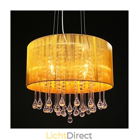 Trommel Hanglamp Moderne 4 Lichten Winding Lampenkap Kristallen Kroonluchter Kroonluchter Modern Minimalistisch Ontwerp