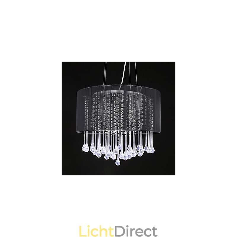 Trommel Hanglamp Moderne 4 Lichten Winding Lampenkap Kristallen Kroonluchter Kroonluchter Modern Minimalistisch Ontwerp