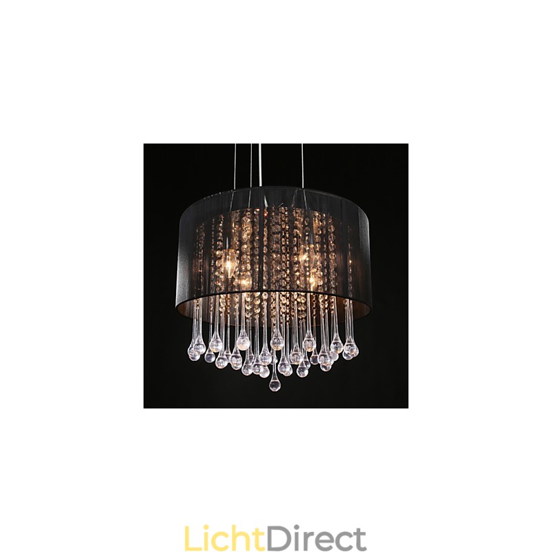 Trommel Hanglamp Moderne 4 Lichten Winding Lampenkap Kristallen Kroonluchter Kroonluchter Modern Minimalistisch Ontwerp