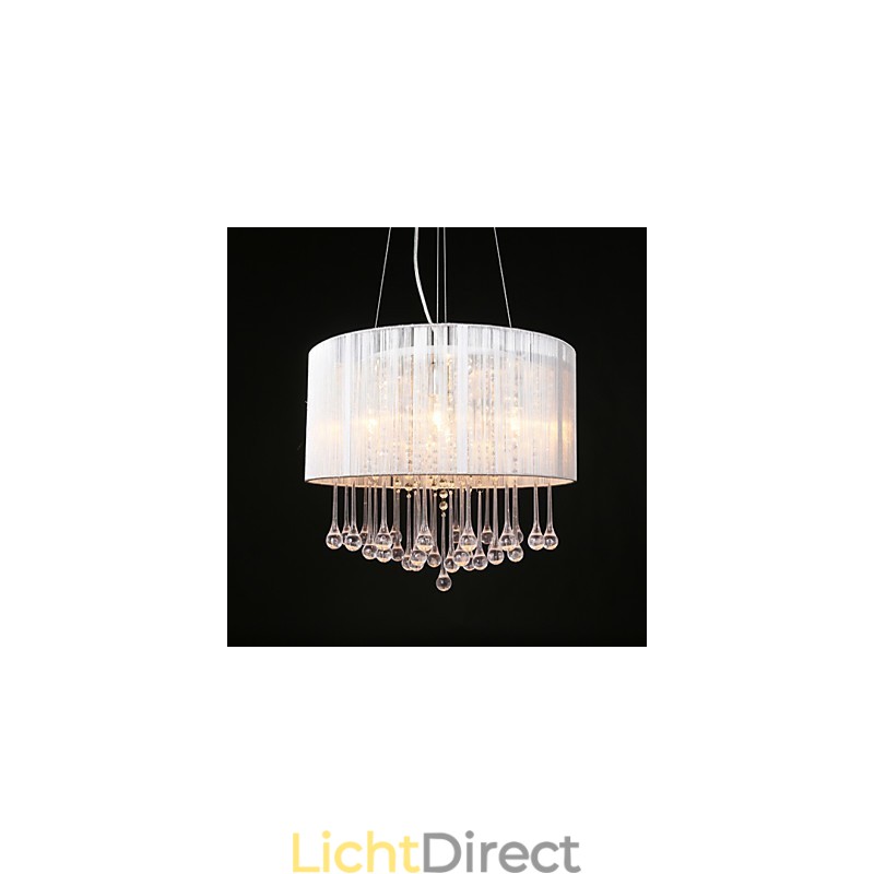 Trommel Hanglamp Moderne 4 Lichten Winding Lampenkap Kristallen Kroonluchter Kroonluchter Modern Minimalistisch Ontwerp