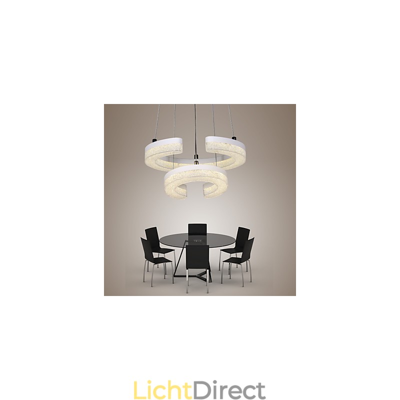 Kristallen hanglamp De letter "C" vorm Moderne lamp Twee ringen