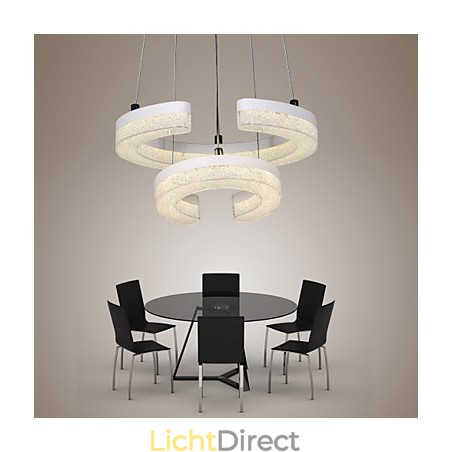Kristallen hanglamp De letter "C" vorm Moderne lamp Twee ringen Kristallen hanglamp De letter "C" vorm Moderne lamp Twee ringen