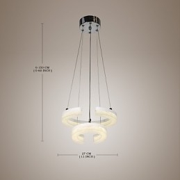 Kristallen hanglamp De letter "C" vorm Moderne lamp Twee ringen