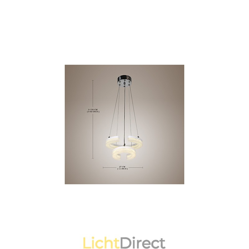 Kristallen hanglamp De letter "C" vorm Moderne lamp Twee ringen