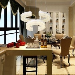 Kristallen hanglamp De letter "C" vorm Moderne lamp Twee ringen