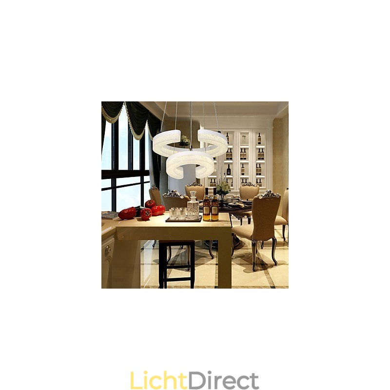 Kristallen hanglamp De letter "C" vorm Moderne lamp Twee ringen
