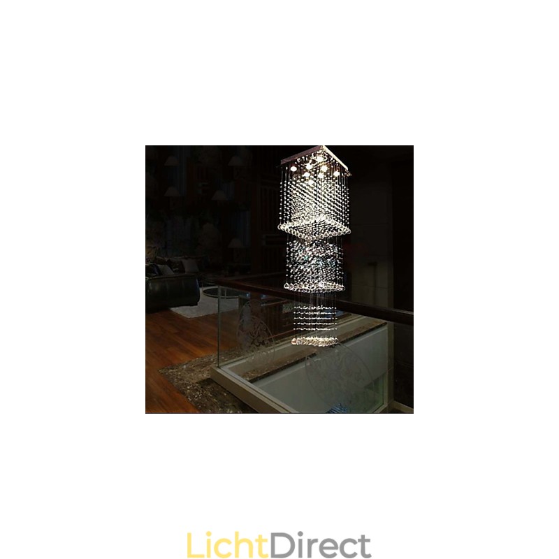 Plafond Kristallen Hanglampen Verlichting 8 Lampen Moderne Luxe Zilveren Canpoy K9 Helder Kristal Armaturen