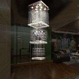 Plafond Kristallen Hanglampen Verlichting 8 Lampen Moderne Luxe Zilveren Canpoy K9 Helder Kristal Armaturen