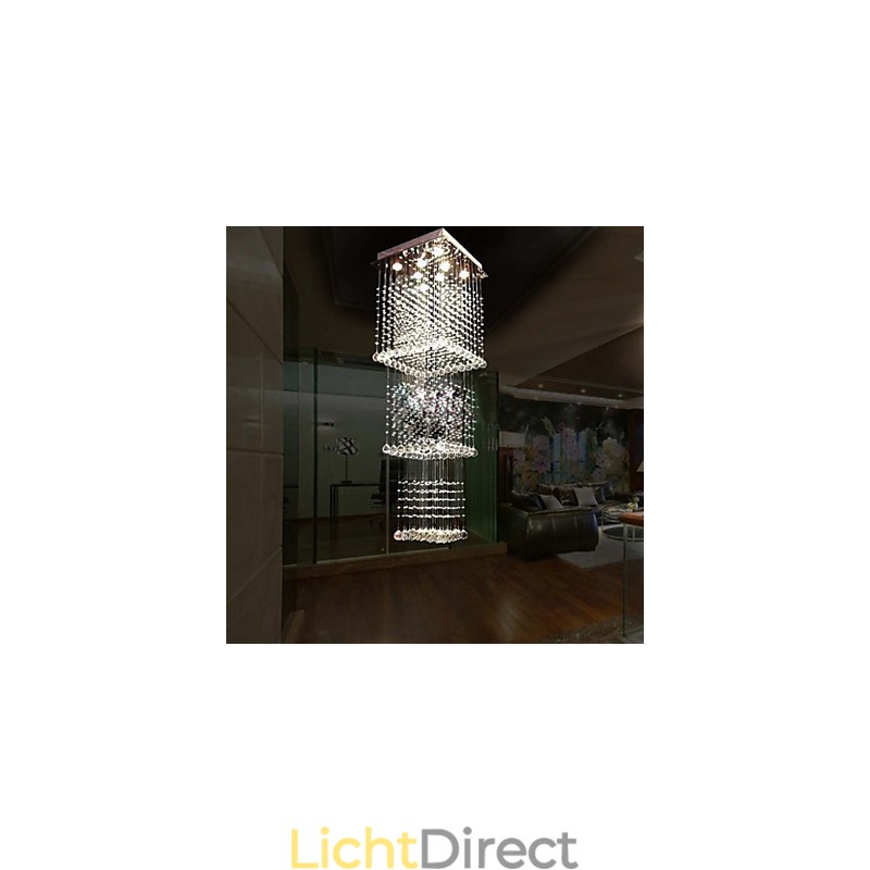 Plafond Kristallen Hanglampen Verlichting 8 Lampen Moderne Luxe Zilveren Canpoy K9 Helder Kristal Armaturen