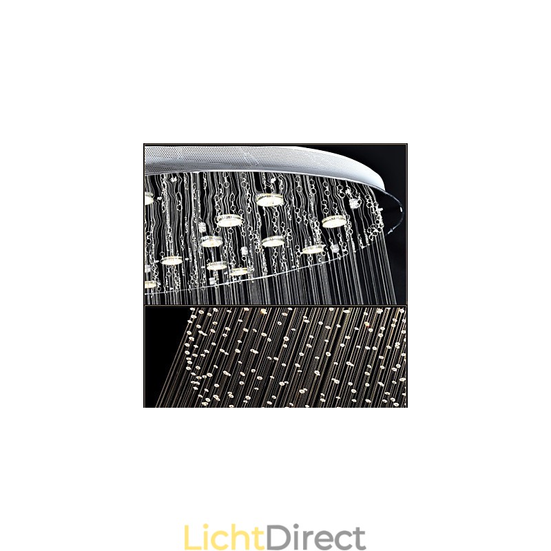 Hanglamp Moderne Kristallen Kroonluchter 12 Lampen Zilveren Baldakijn Helder Kristallen Bol Plafondlampen Armaturen