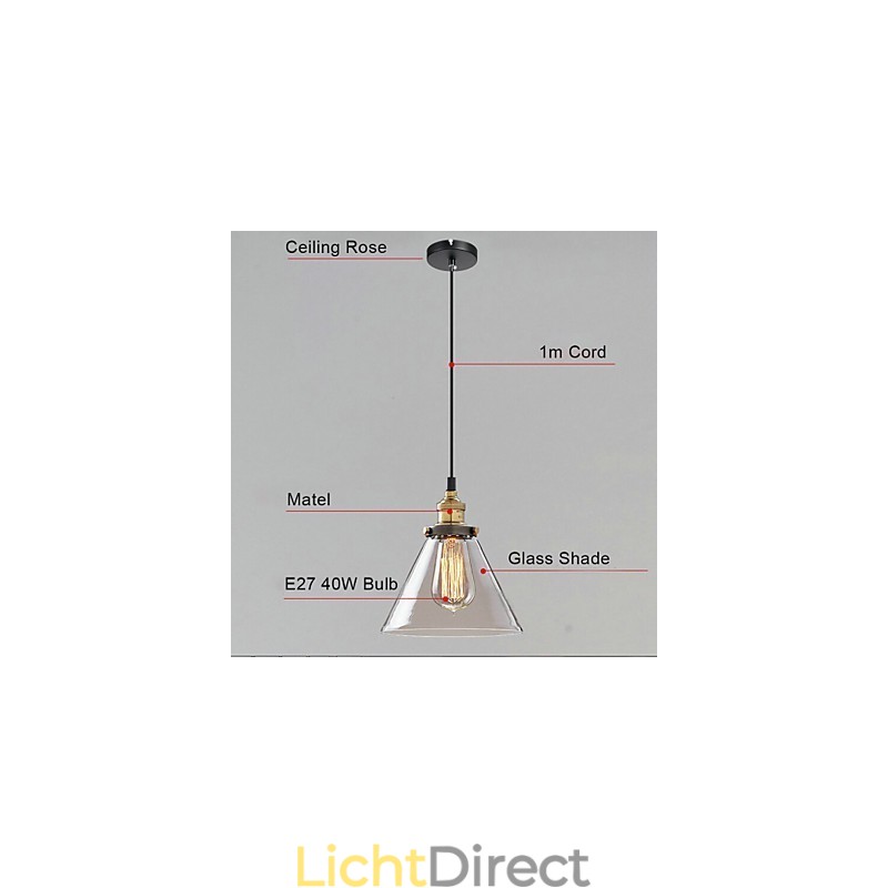 Retro eenvoudige glazen hanglamp