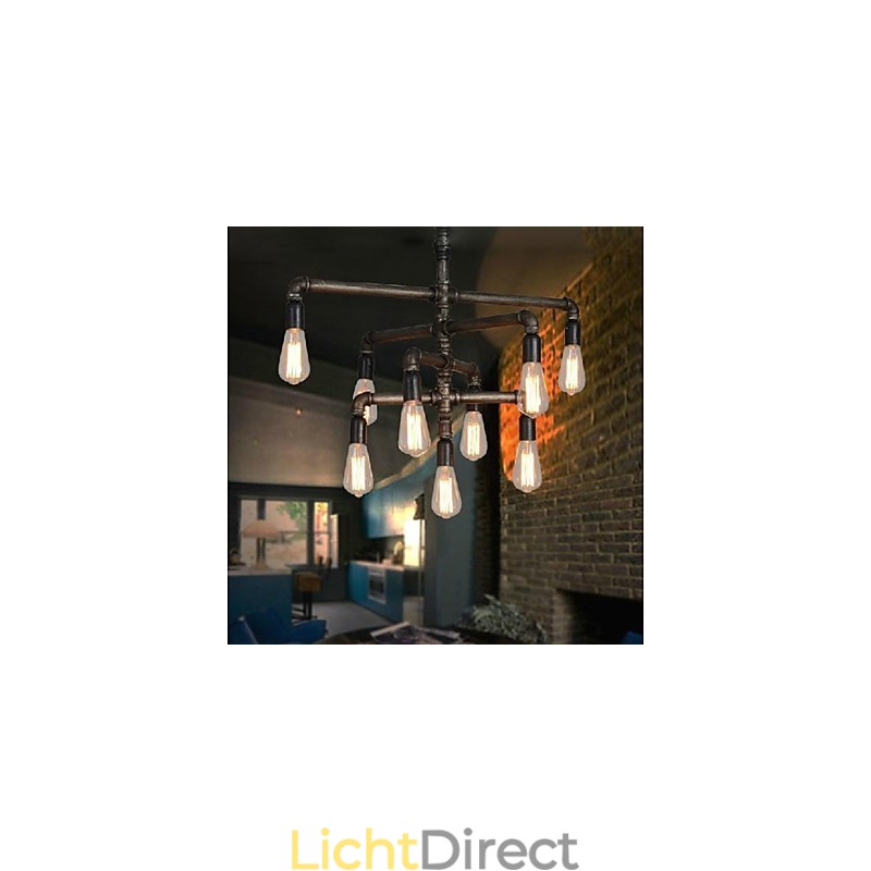 Traditionele klassieke vintage retro lantaarn land schilderij metalen hanglamp