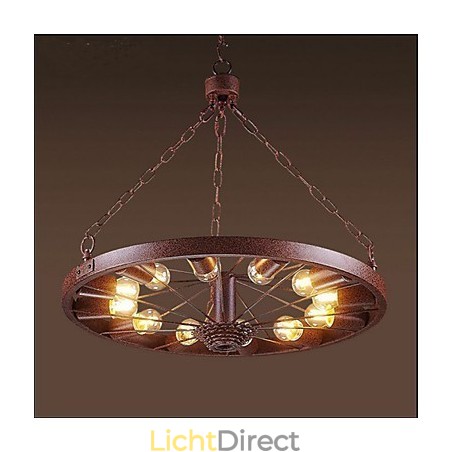 Retro wiel hanglamp om de oude industriële hanglamp te maken