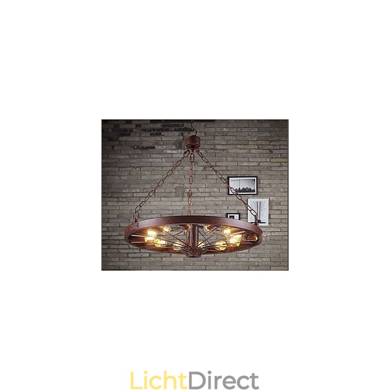 Retro wiel hanglamp om de oude industriële hanglamp te maken