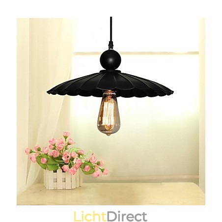Middelgrote vintage zwarte paraplu metalen hanglamp met één licht Middelgrote vintage zwarte paraplu metalen hanglamp met één licht