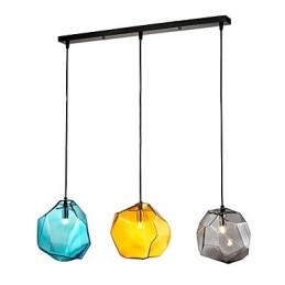 Hanglamp 3 lampen Italiaanse stijl Transparante galvanisering