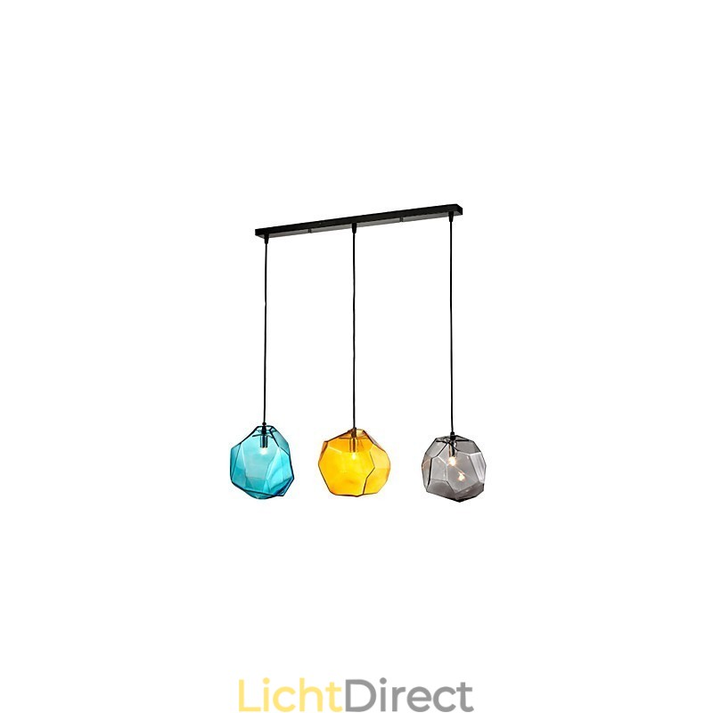 Hanglamp 3 lampen Italiaanse stijl Transparante galvanisering