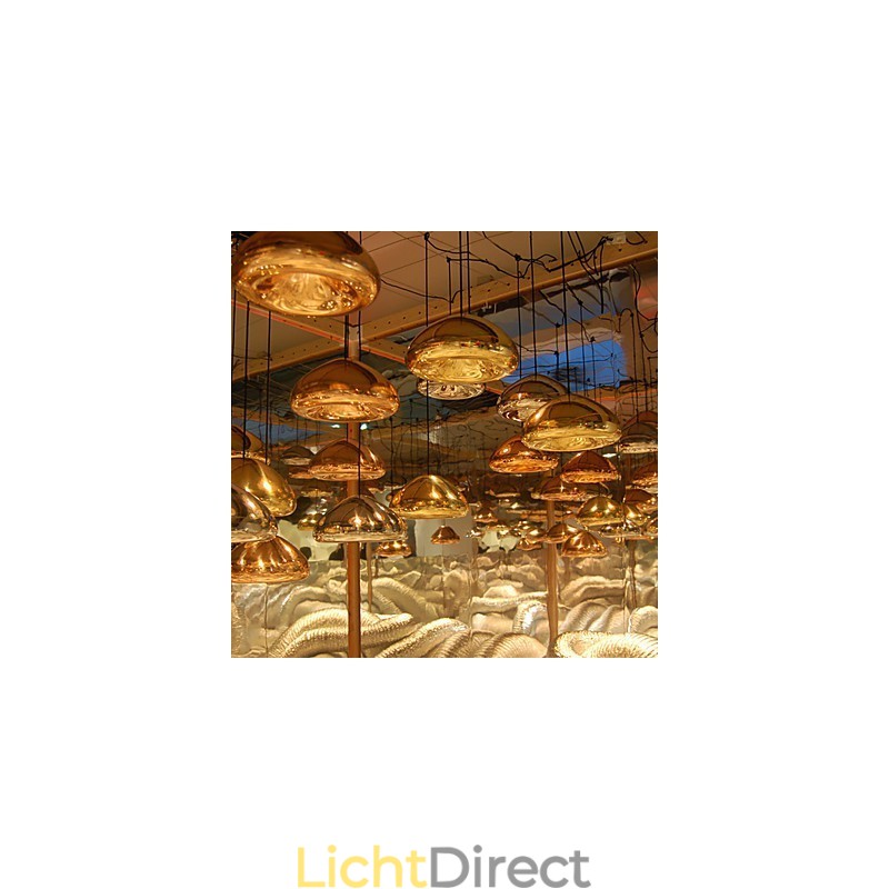 Moderne, eigentijdse metalen hanglamp met schilderij