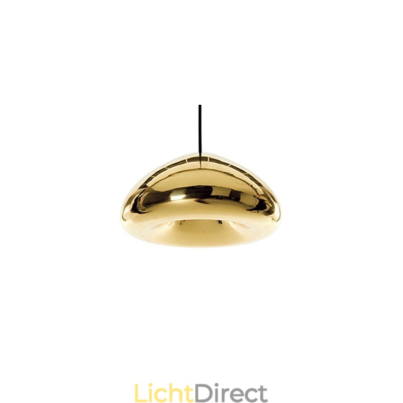 Moderne, eigentijdse metalen hanglamp met schilderij
