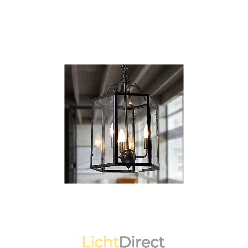 Traditionele Klassieke Vintage Retro Lantaarn Land Mini Stijl Schilderij Metalen Hanglamp Eetkamer