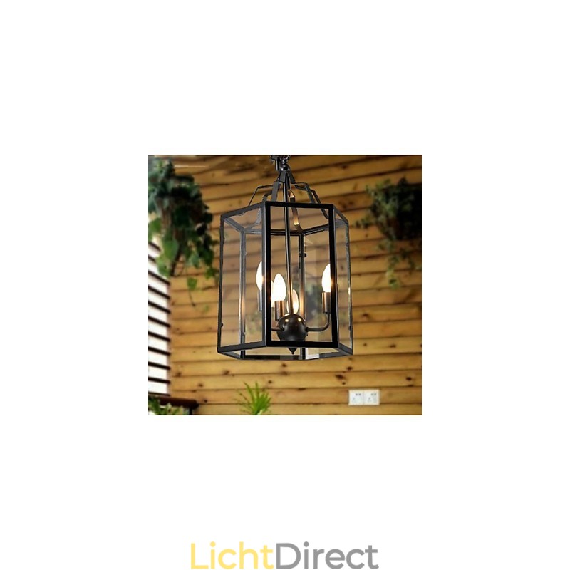 Traditionele Klassieke Vintage Retro Lantaarn Land Mini Stijl Schilderij Metalen Hanglamp Eetkamer