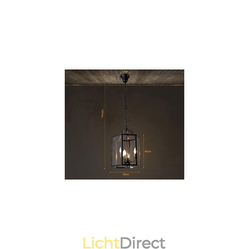 Traditionele Klassieke Vintage Retro Lantaarn Land Mini Stijl Schilderij Metalen Hanglamp Eetkamer