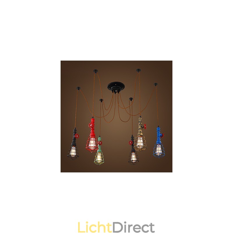 6 lampen Vintage hanglamp Waterpijp Designlampen