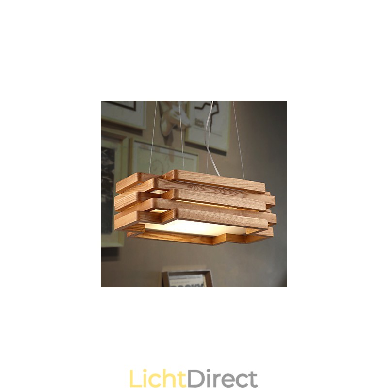 Moderne, eigentijdse landelijke mini-stijl houten bamboe hanglamp