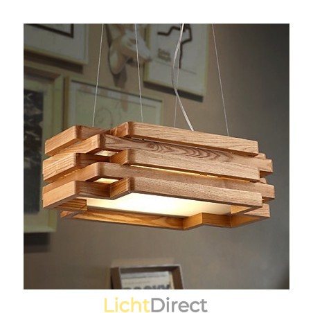 Moderne, eigentijdse landelijke mini-stijl houten bamboe hanglamp