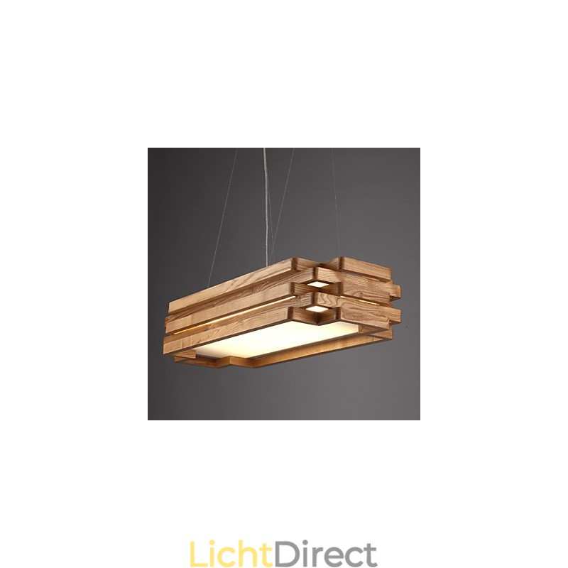 Moderne, eigentijdse landelijke mini-stijl houten bamboe hanglamp