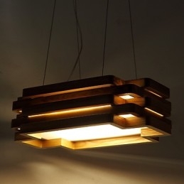 Moderne, eigentijdse landelijke mini-stijl houten bamboe hanglamp