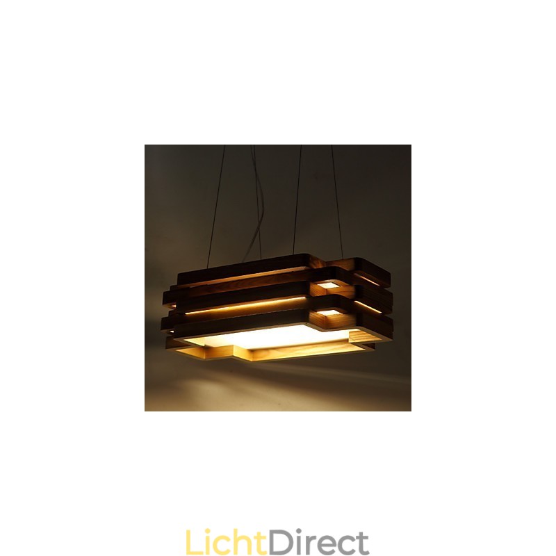 Moderne, eigentijdse landelijke mini-stijl houten bamboe hanglamp