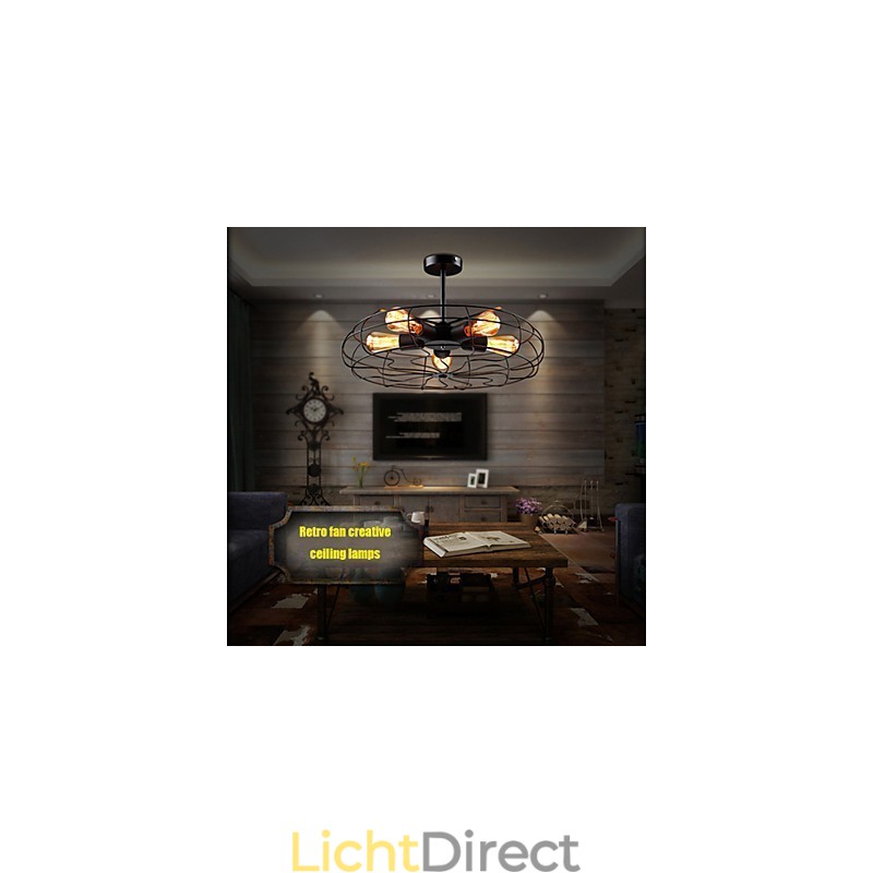 Industriële vintage metalen ventilator hanglamp steampunk plafond kroonluchter licht
