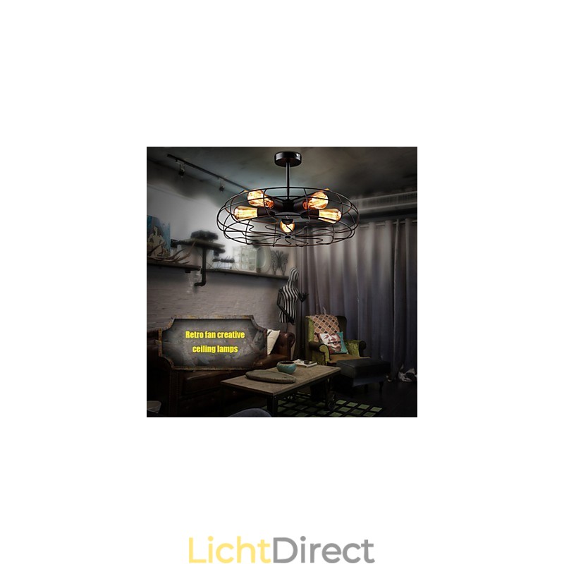 Industriële vintage metalen ventilator hanglamp steampunk plafond kroonluchter licht