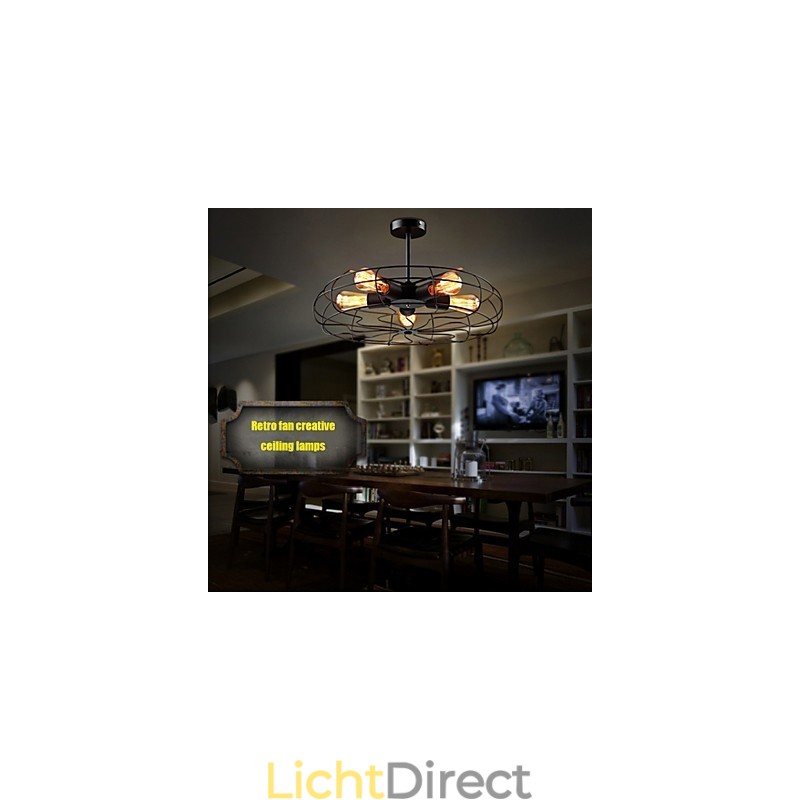 Industriële vintage metalen ventilator hanglamp steampunk plafond kroonluchter licht