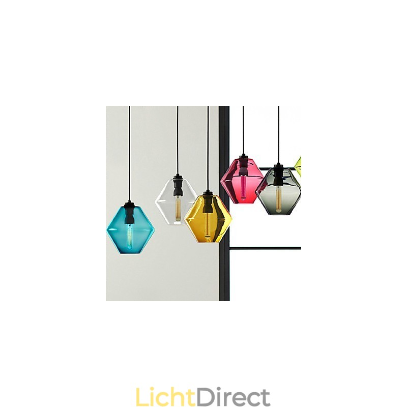 Candy Color enkelvoudige kop kunst glazen kroonluchter hanglamp met glazen kap (grijs geel groen rood roze blauw wit)