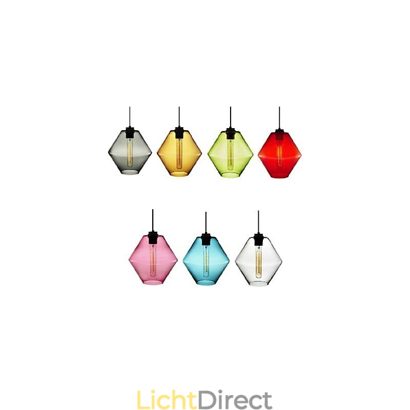 Candy Color enkelvoudige kop kunst glazen kroonluchter hanglamp met glazen kap (grijs geel groen rood roze blauw wit)