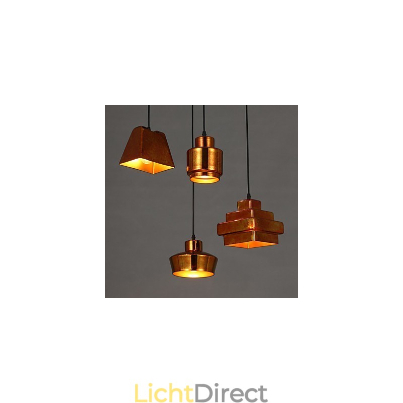 Amerikaanse landelijke retro glazen kroonluchter roestige zittende hanglamp