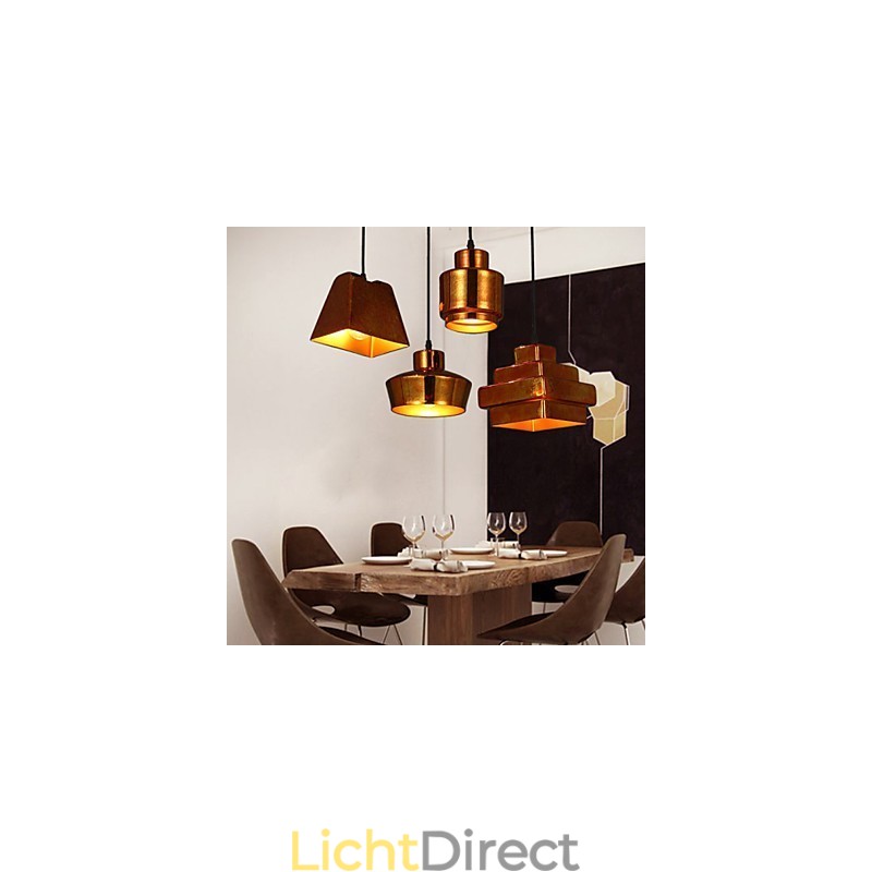 Amerikaanse landelijke retro glazen kroonluchter roestige zittende hanglamp