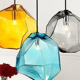 Creatieve ijskristallen glazen diamanten hanger chromatische druppellamp lamp licht