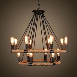 Traditionele klassieke rustieke lodge vintage retro landelijke schilderij metalen hanglamp