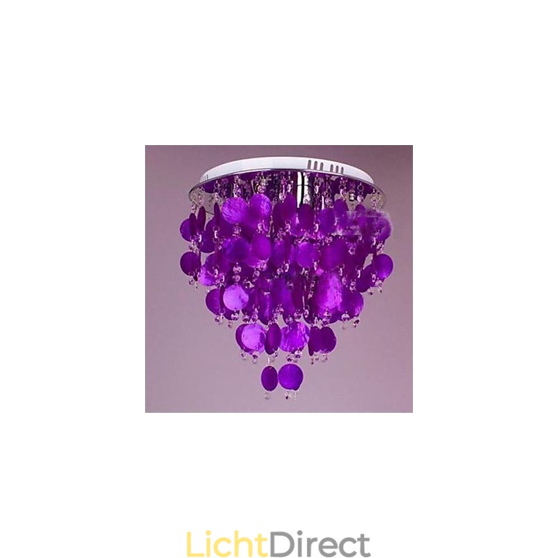 Warme kristallen plafondlamp schelp