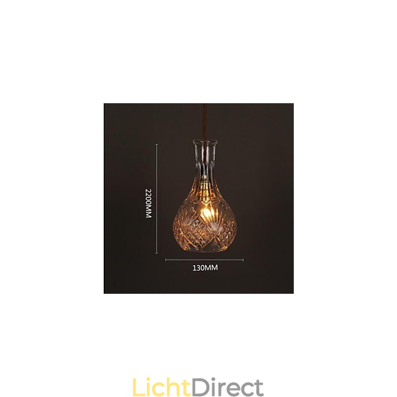 Romantische fles creatieve gesneden kunst glazen kroonluchter licht hanglamp