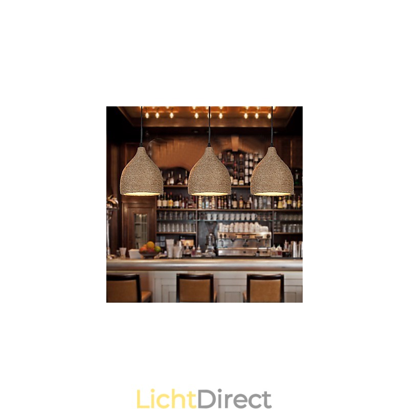 Country Lofts Herstel van oude manieren Henneptouw Enkele kop Kleine hanglamp