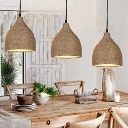 Country Lofts Herstel van oude manieren Henneptouw Enkele kop Kleine hanglamp