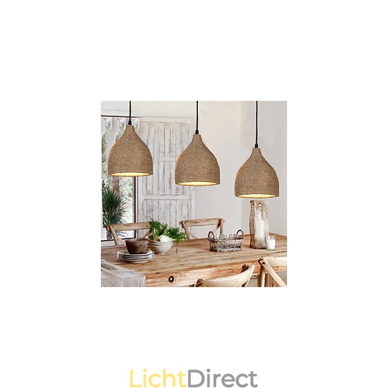 Country Lofts Herstel van oude manieren Henneptouw Enkele kop Kleine hanglamp