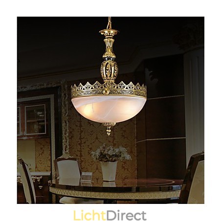 Traditionele klassieke vintage retro bronzen metalen hanglamp