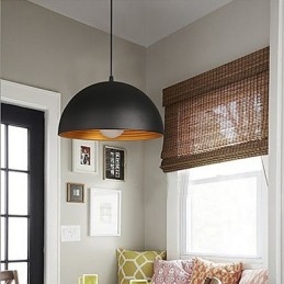 Creatieve lamp ronde schoorsteen hanglamp smeedijzer karakter maaltijden kroonluchter zwart en wit